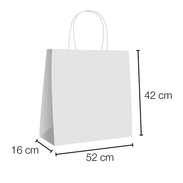 Bolsas Papel Kraft Asa Rizada Con Base Ancha 52x16x42cm