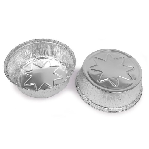 Rectangular and round aluminum containers with lids