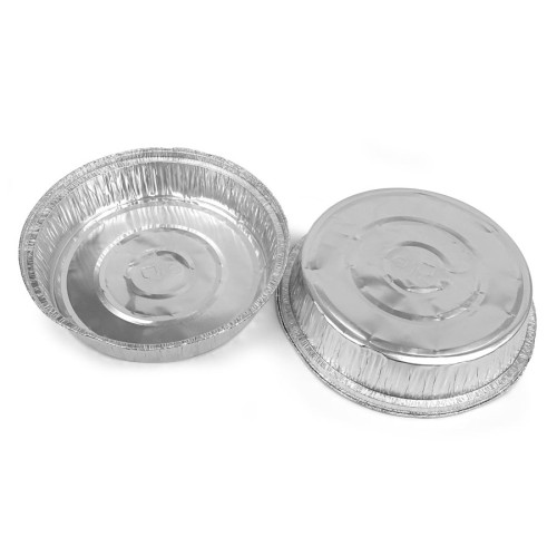 Rectangular and round aluminum containers with lids