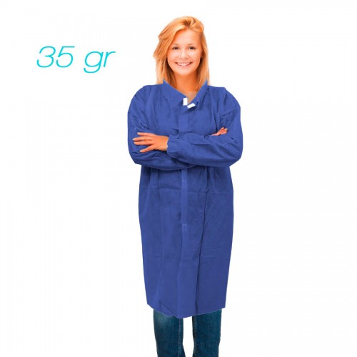 Non-woven SPP labcoat industry without pockets 35 gr