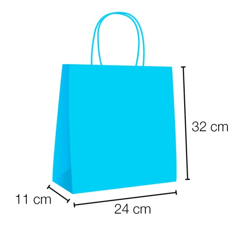 Kraft curly handle kraft paper bags 24x11x32 cm