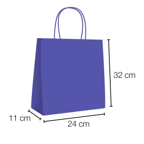 Kraft curly handle kraft paper bags 24x11x32 cm