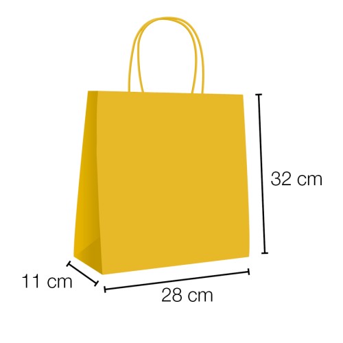 Kraft curly handle kraft paper bags 28x11x32 cm