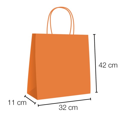 Kraft curly handle kraft paper bags 32x11x42 cm