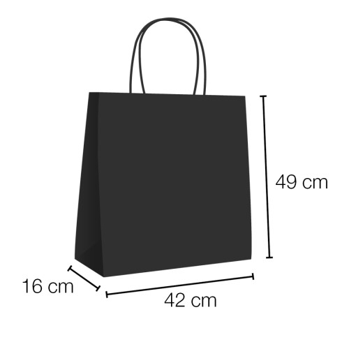 Kraft curly handle kraft paper bags 42x16x49 cm