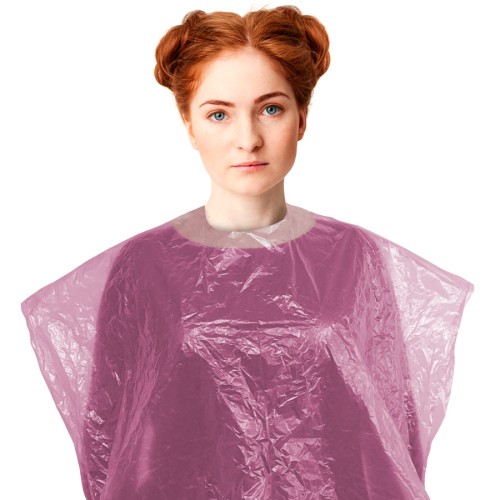 PE hair color cape on roll with dispenser