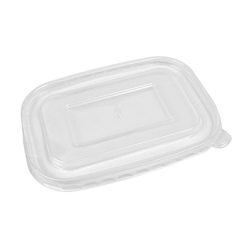 Rectangular cardboard salad bowl with polyethylene lid